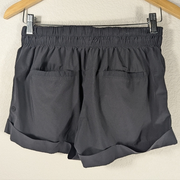Lululemon Women’s Black Nylon Drawstring Athleisure Cuffed Shorts - Picture 2 of 7